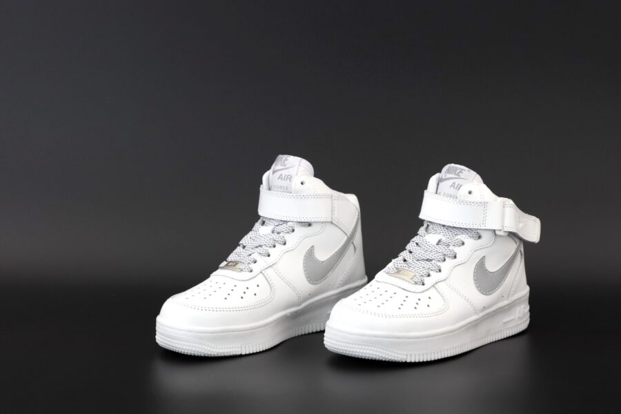 Nike Air Force 1 07 Mid White Silver Reflective Light