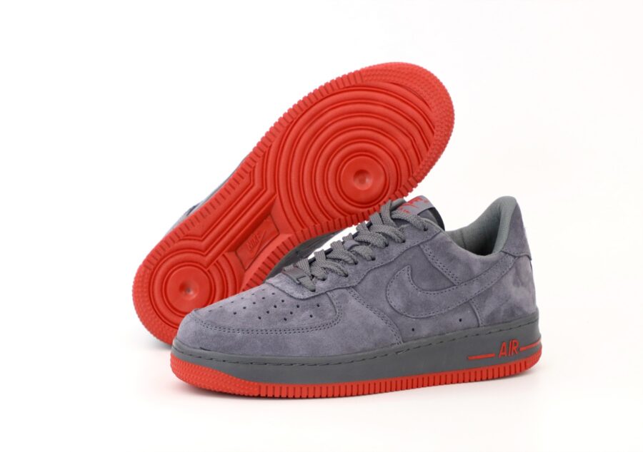 Nike Air Force 1 Low Suede Grey Red