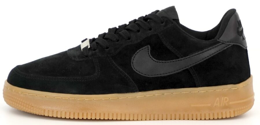 Nike Air Force 1 Low Suede Leather Black Gum