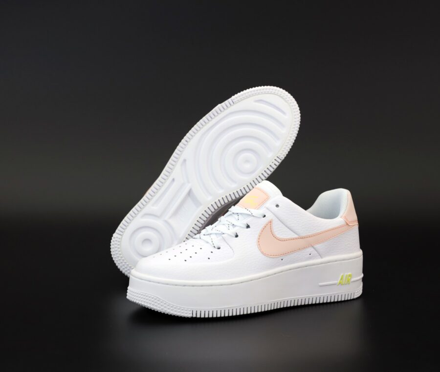 Nike Air Force 1 Sage (White Optic Yellow - Pale Pink)