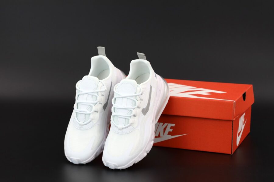 Nike Air Max 270 React "White / Lt Smoke Grey / Pure Platinum"