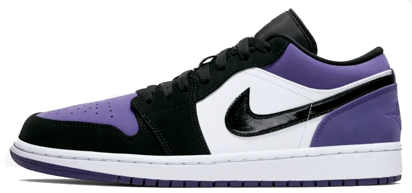 Nike Air Jordan 1 Low "White/Black-Court Purple"
