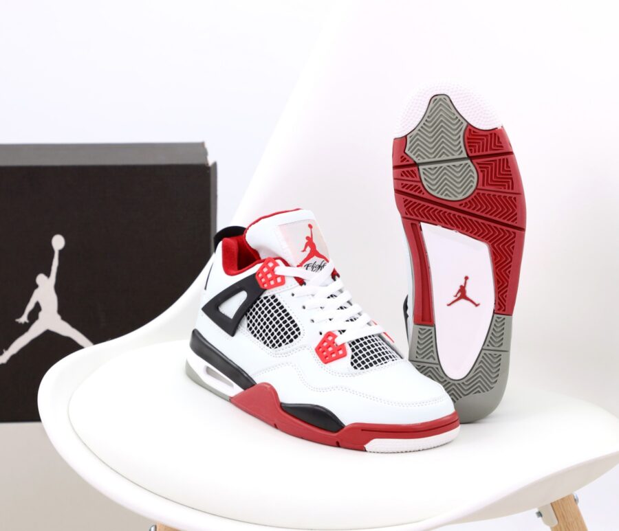 Nike Air Jordan 4 Retro White Varsity Red-Black